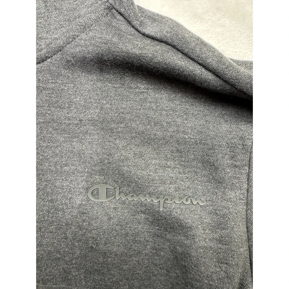 Champion Men’s Hoodie Large Charcoal Gray Pullover Sweatshirt Logo